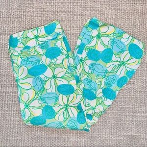 Lilly Pulitzer Blue Crab Cake Capri Pants Size 4